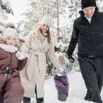 happy family snow